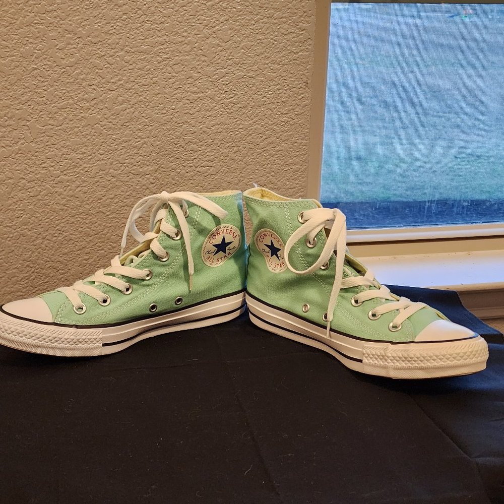 Converse High Top Sneakers in Mint Green and White